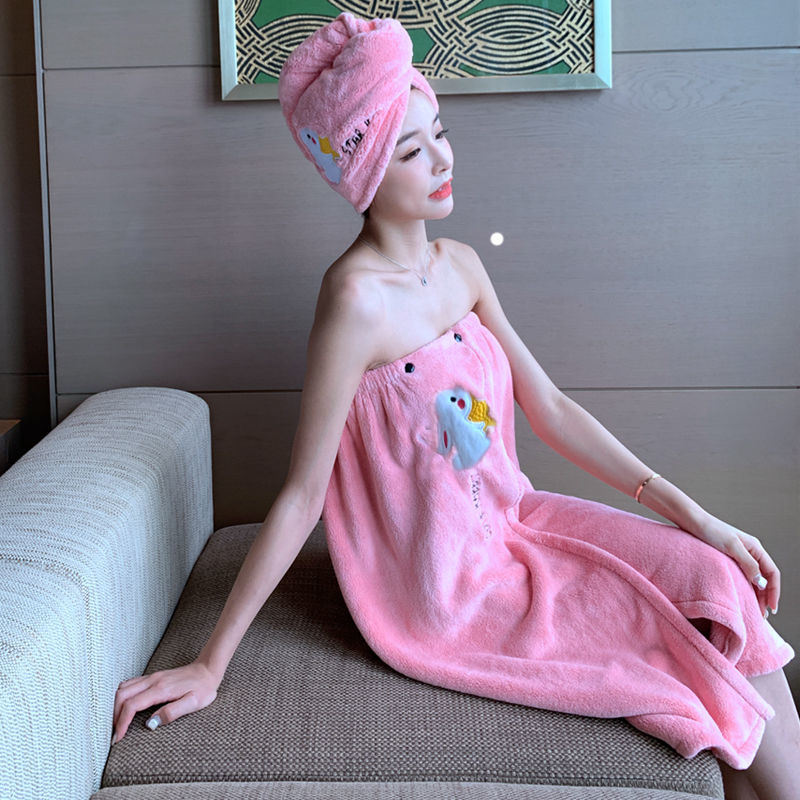 超强吸水加厚可爱速干干发帽浴裙 洗擦头发毛巾女韩国浴帽包头巾