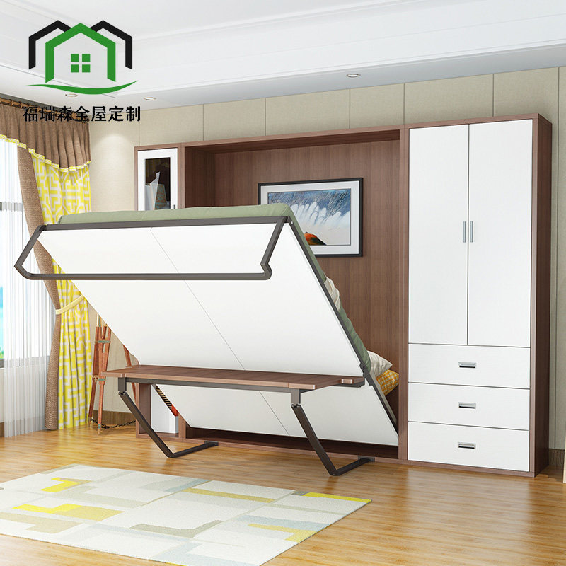 小户型榻榻米衣柜床一体省空间儿童次卧书房榻榻米书柜储物高箱床