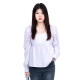 赫宁大码长袖上衣女2024春季新款微胖mm韩版设计感系带泡泡袖衬衫