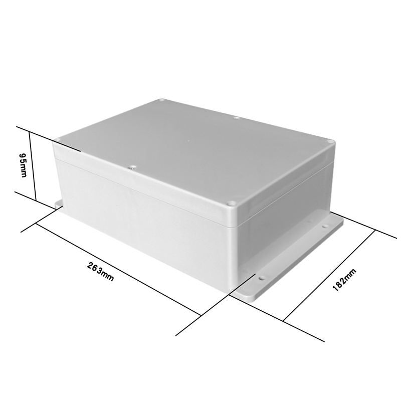 263*182*95带耳塑料防水接线盒户外端子电源分线盒开关盒电路板壳