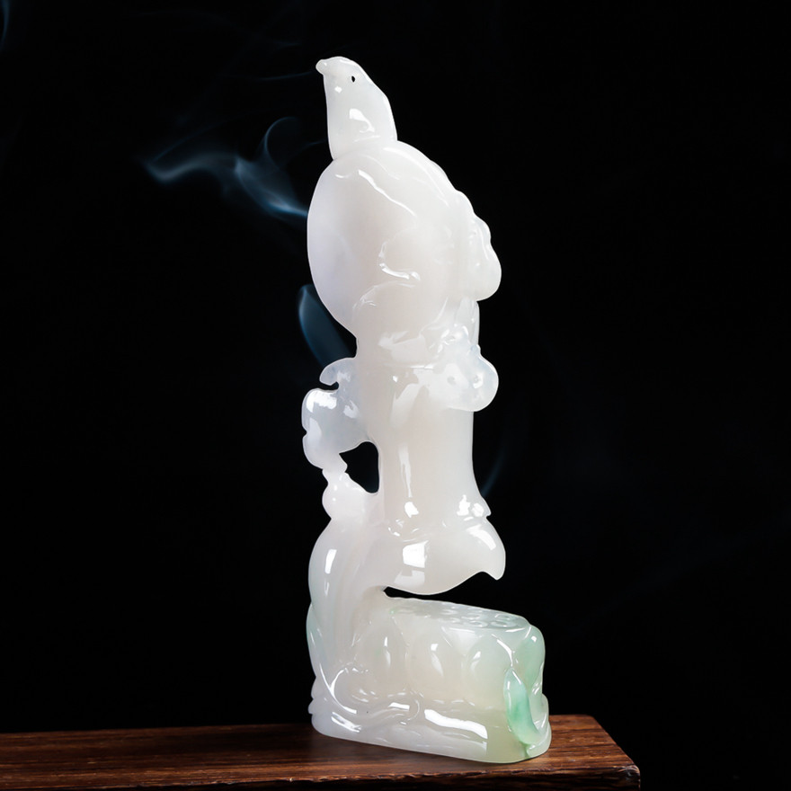 缅甸天然翡翠a货特色悟道摆件 98.26g