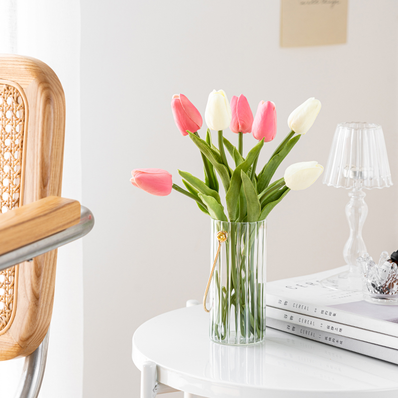 ins郁金香仿真花摆件客厅摆花手感仿真花装饰假花摆设仿生花花束