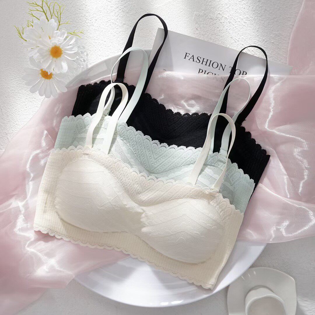 蹦迪不掉无肩带婚纱内衣女夏薄款隐形防滑无痕裹胸无钢圈抹胸文胸