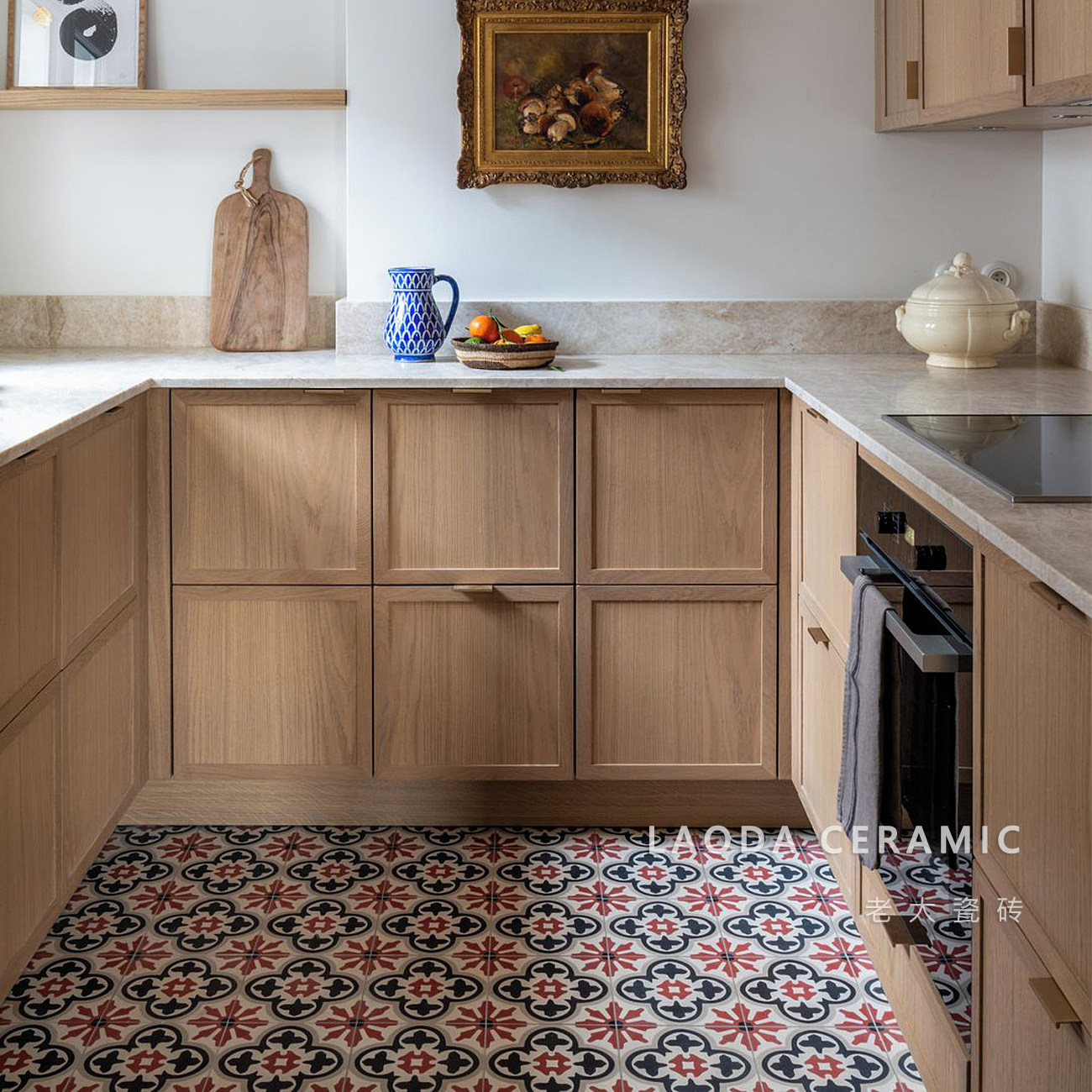 美式复古阳台小花砖