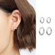 礼轩 999纯银圆圈耳扣耳环银耳钉耳饰耳骨养耳洞耳圈男女小众设计