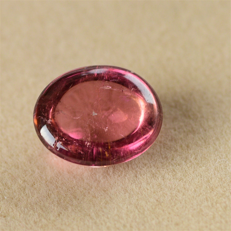 重9.82ct 收藏老矿碧玺 巴西卢比来粉碧玺戒面大颗粒 颜色红润