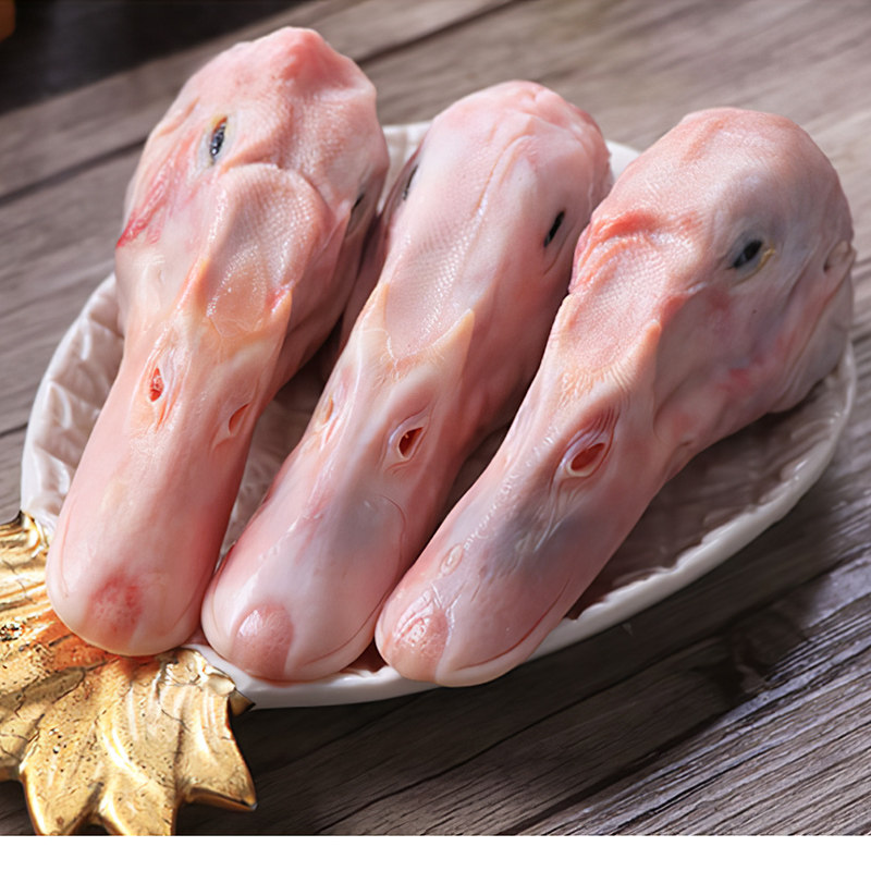 六和生鲜鸭头冷冻新鲜生鸭头麻辣卤味2斤9个六合精切a级生大鸭头