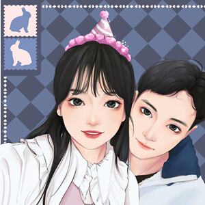 卡通情侣头像定制漫画插画设计真人照片转动漫微信头像约稿q版