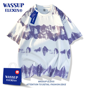 WASSUP ELEXIS夏季多巴胺设计感短袖T恤男女宽松百搭情侣T恤衫潮