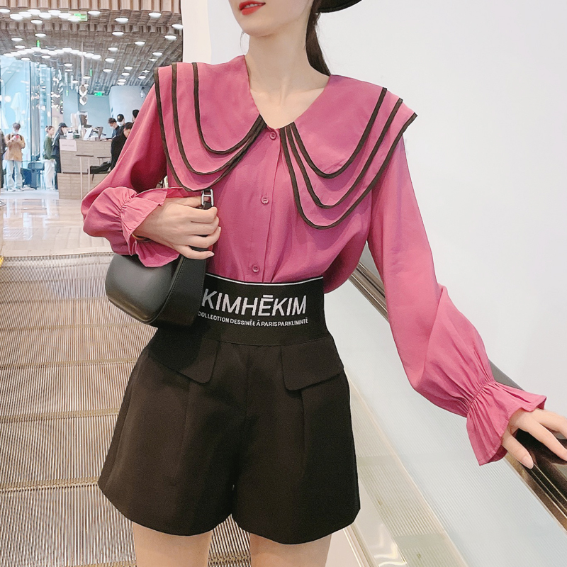 法式複古娃娃領襯衣減齡雪紡衫女設計感小衆上衣2022春夏新款寬松在類目 女裝/女士精品, 蕾絲衫/雪紡衫中 - 來自Buy2taobao.com提供專業的淘寶代購服務