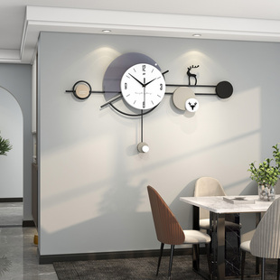 创意挂钟客厅2024新款轻奢时尚钟表简约现代大气时钟餐桌装饰挂表