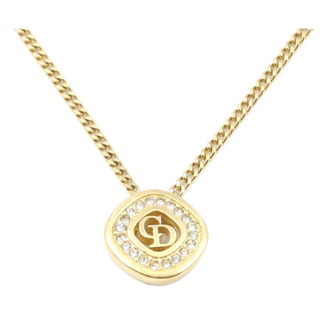 [9.0新]迪奥dior女士项链合金镶水钻菱形吊坠