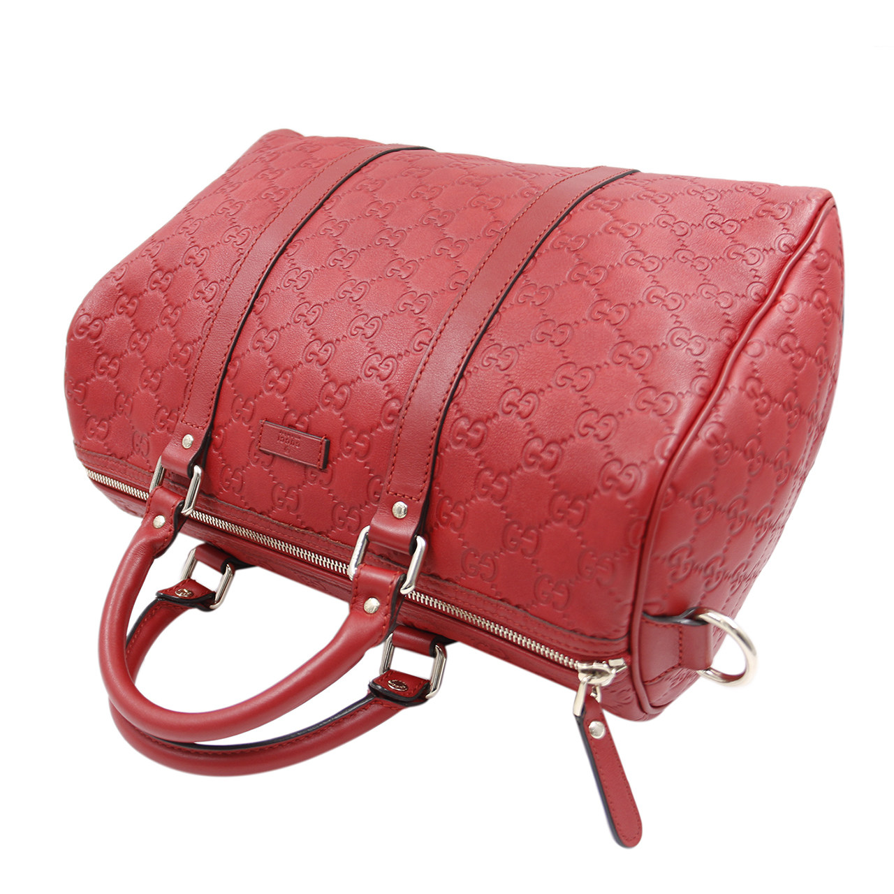 [9.0新]古驰gucci女士手提包红色经典双g压纹牛皮手提包