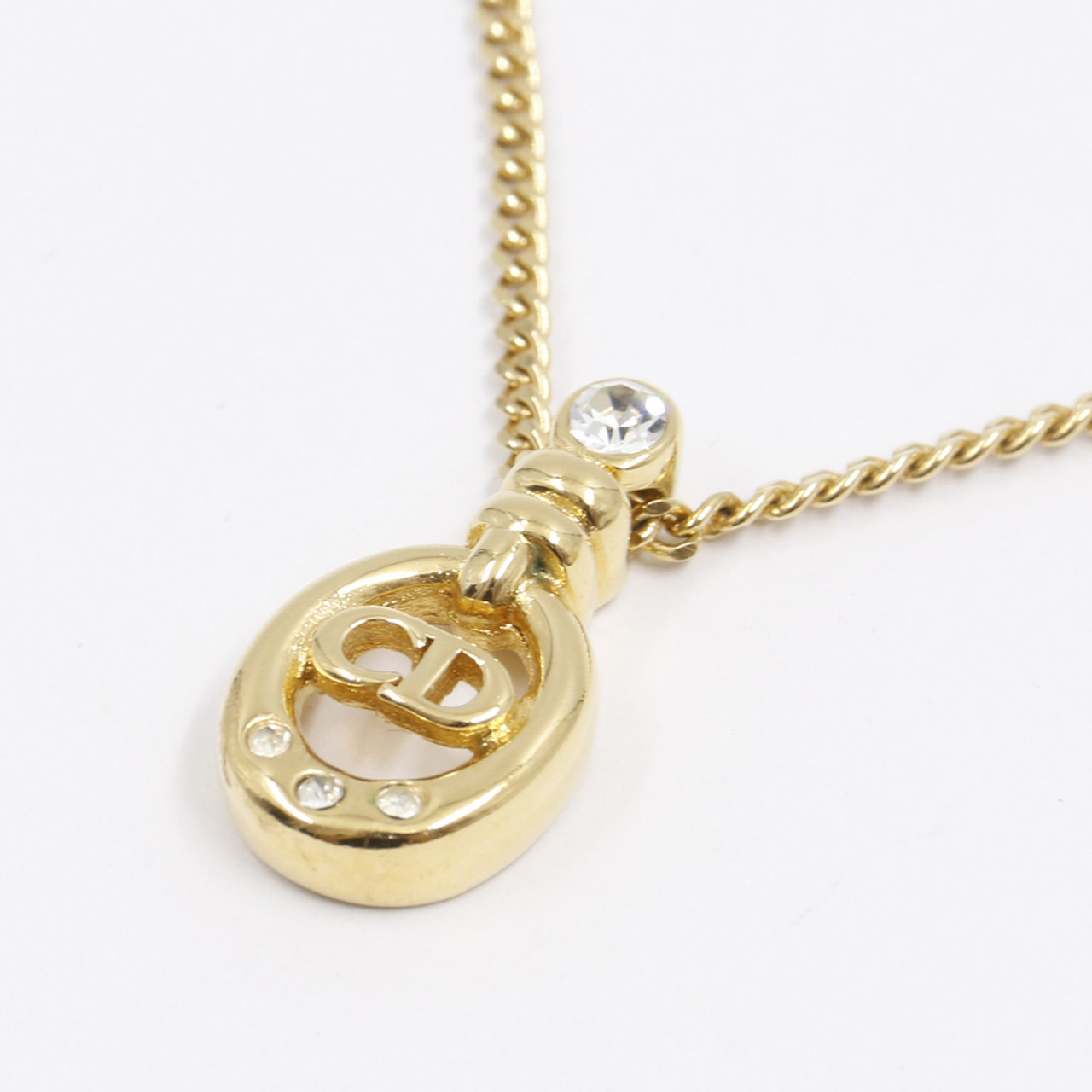 [9.8新]迪奥dior女士项链合金镶水钻字母cd吊坠