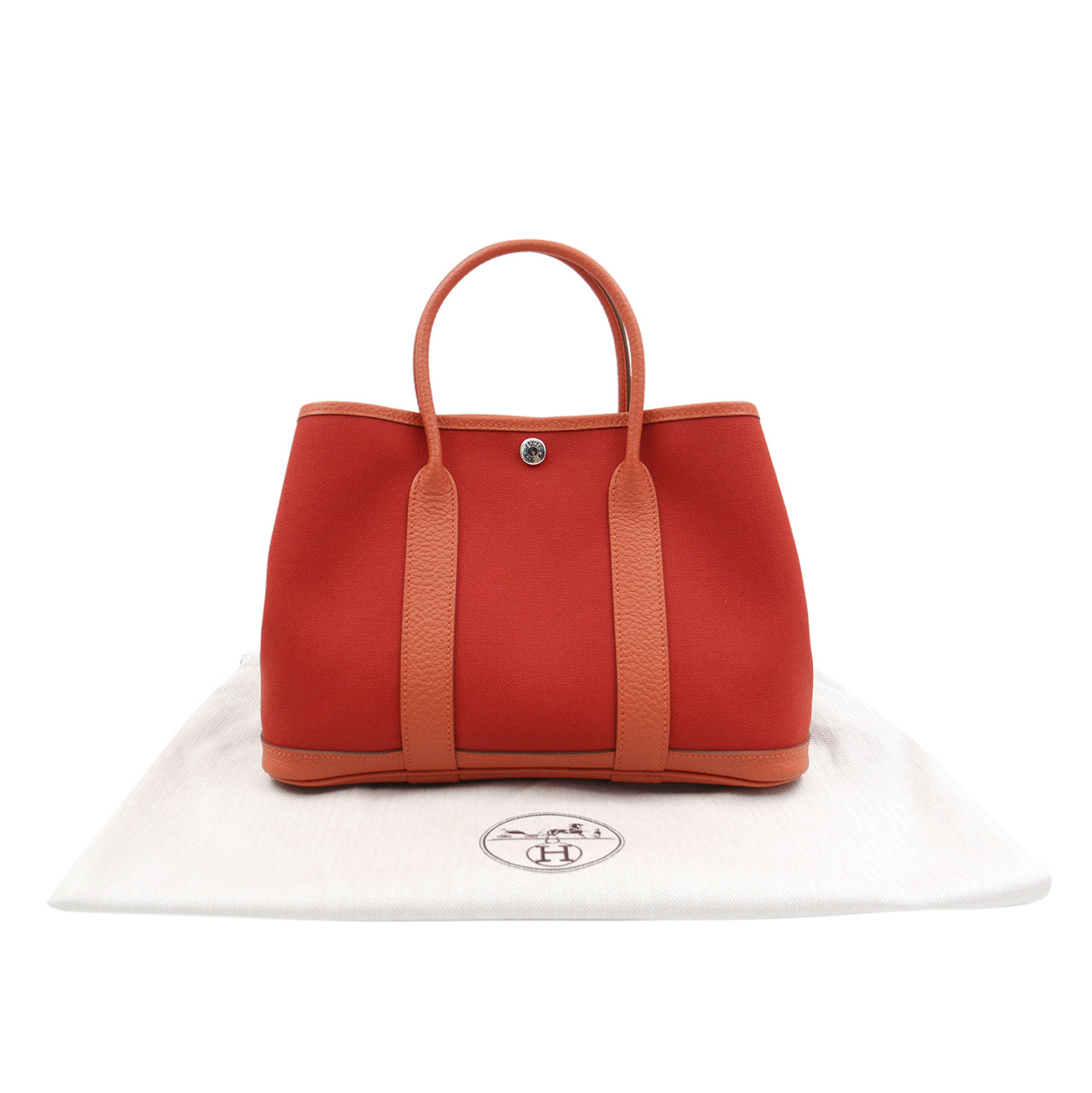 [即拍即得][9.9新]爱马仕hermes女士手提包红色花园包高端好货