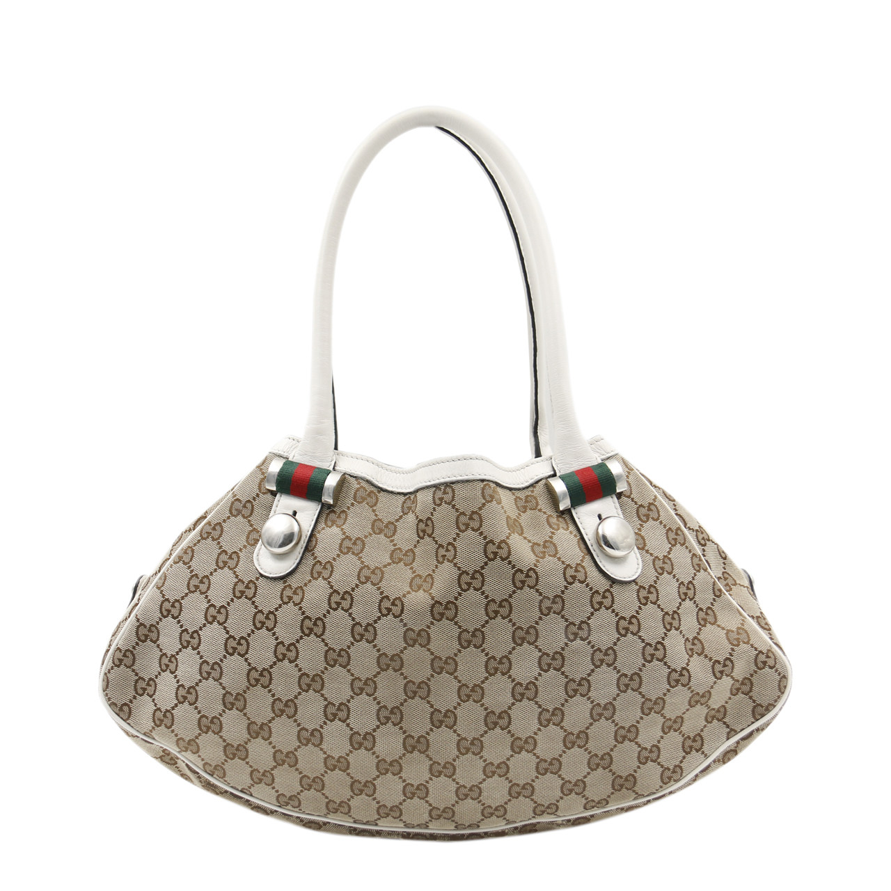 [9.0新]古驰gucci女士手提包浅棕色帆布经典双g纹手提包