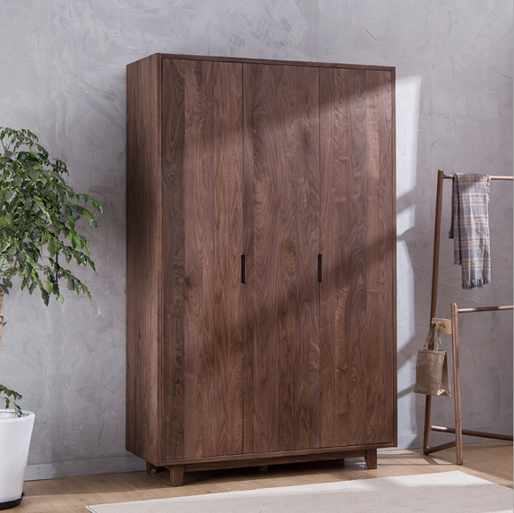 一折黑胡桃木衣柜定制