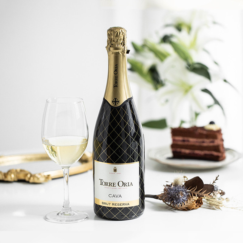 cava卡瓦珍藏起泡气泡白葡萄酒奥兰西班牙原瓶进口750ml女士微醺