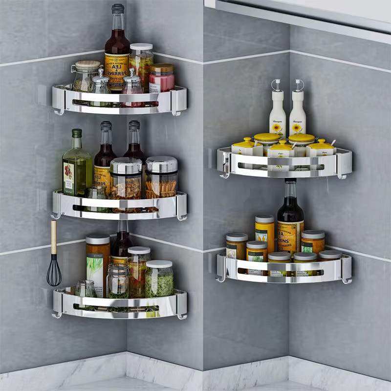 放东西的置物架墙上厨房放盐调料罐架子厨房挂在墙上的置物架扇形