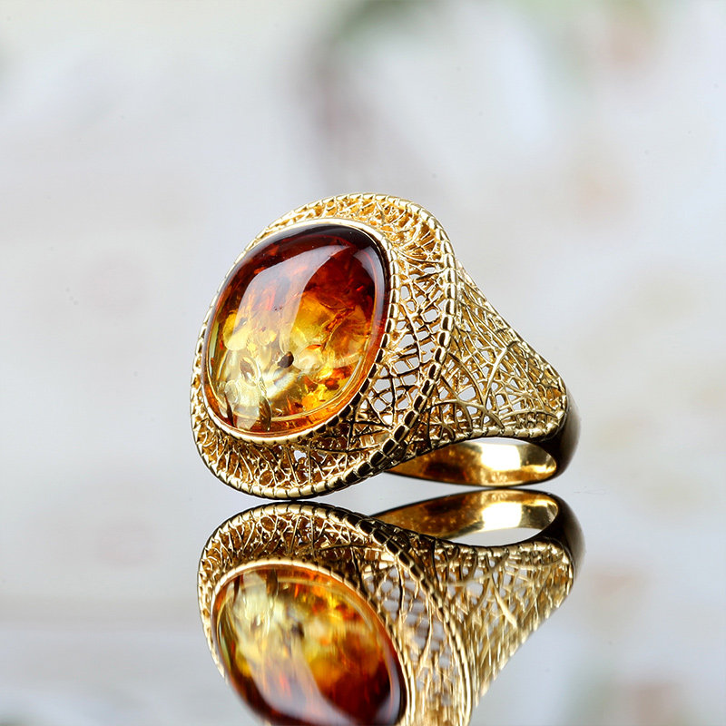 嘉乐旗舰店的优惠券大全—嘉乐琥珀 琥珀戒指男戒女戒不可调节双色珀