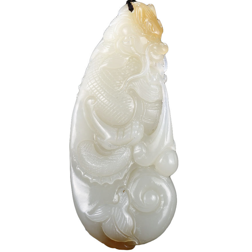 【祥龙吐水】省级玉雕大师王保东作品和田玉祥龙吐水挂件 65.22g