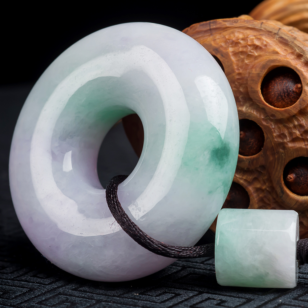 天然a货冰糯种翡翠平安扣吊坠103.09克㊣635