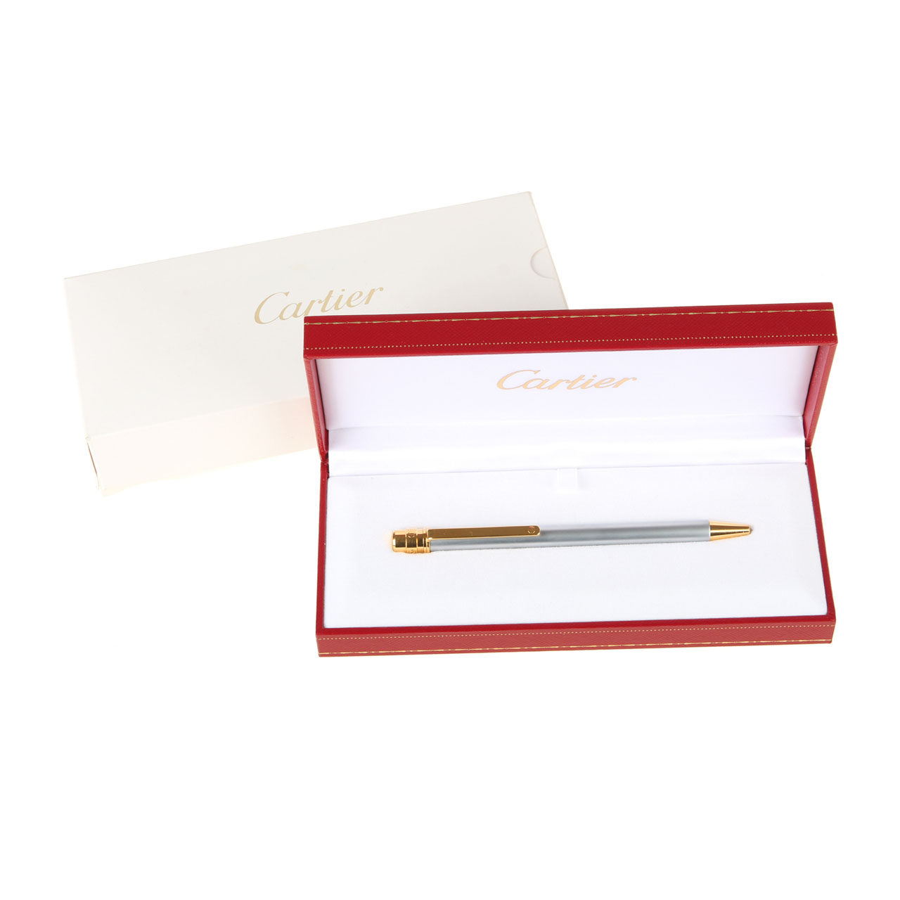 [9.9新] 卡地亚cartier中性签字笔不锈钢圆珠笔