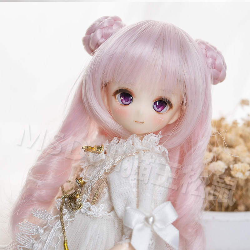猫王松鼠 bjd/parabox/胶皮假发 8分12分娃娃假毛 团子卷发