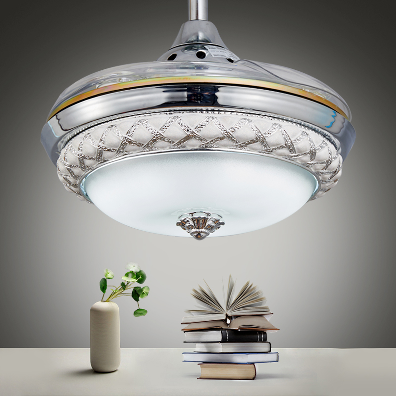 新款吊扇灯隐形扇餐厅卧室带灯电扇小型风扇灯led简约