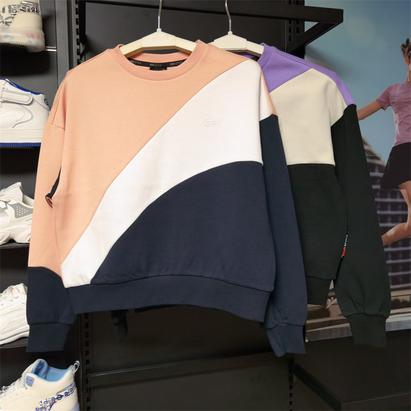 贵人鸟长袖套头衫卫衣女2021秋冬针织宽松新款女装运动服4313a34