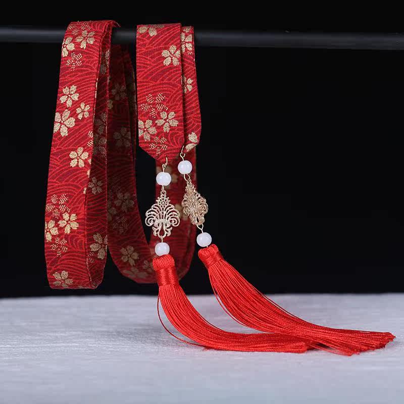 头饰 发绳 古风发带_汉服发带古风头饰丝带头绳超仙古代流苏飘带古装