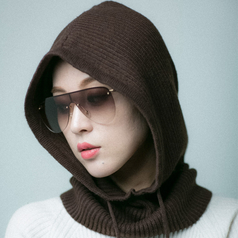 羊绒脖套女冬季 多功能_帽子意大利秋冬季多功能针织羊毛脖套一体女