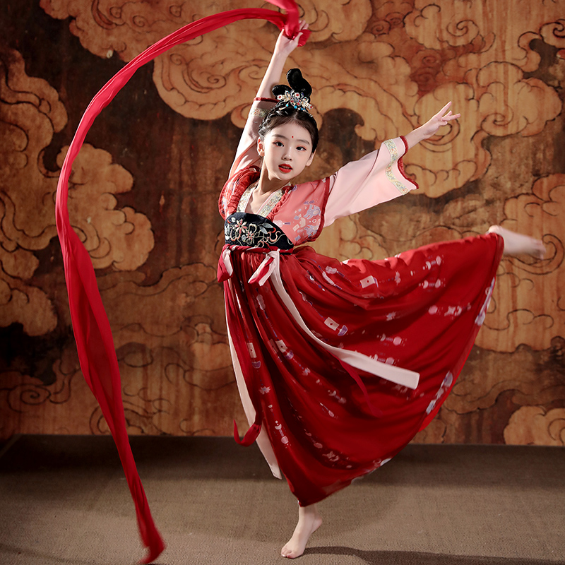 古装超仙中国风仙女服飘逸古筝儿童演出服舞蹈服春秋已售33￥60折后价