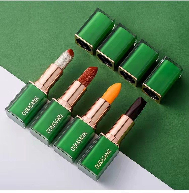 女唇彩胡萝卜素温感变色唇膏补水保湿润唇持久不沾杯哑光显白口红