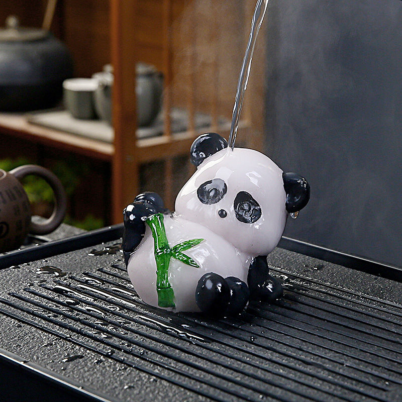 熊猫变色茶宠摆件精品可养创意茶玩茶桌茶台装饰品茶宠物茶具配件