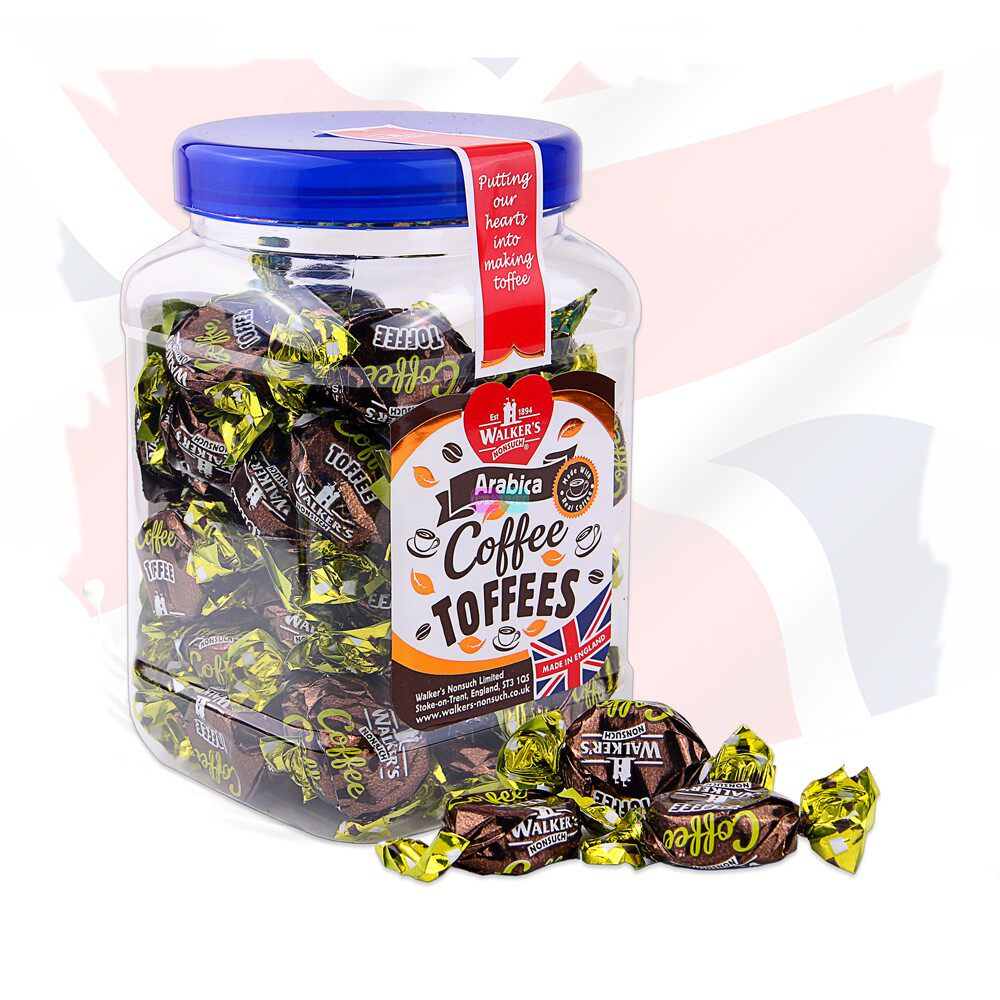 英国原装进口糖果零食软糖咖啡糖walkers沃尔克斯太妃糖桶装450g