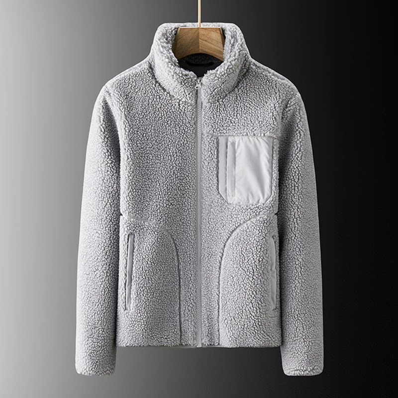 羊羔绒抓绒衣男女双面摇粒绒外套秋冬季立领加厚珊瑚绒冲锋衣内胆