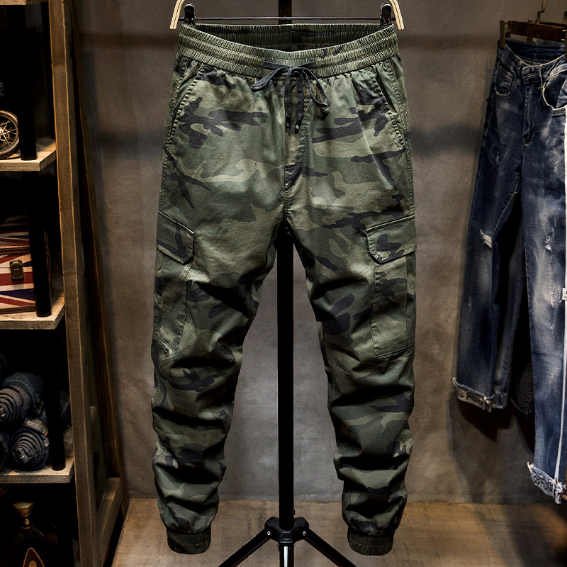 summer Thin section Camouflage pants Chaopai Easy Large Straight Drawstring Hip hop pure cotton Elastic waist leisure time Overallsin the Men's clothing, Casual pants category - from Buy2taobao.com to provide professional Taobao agent buy service