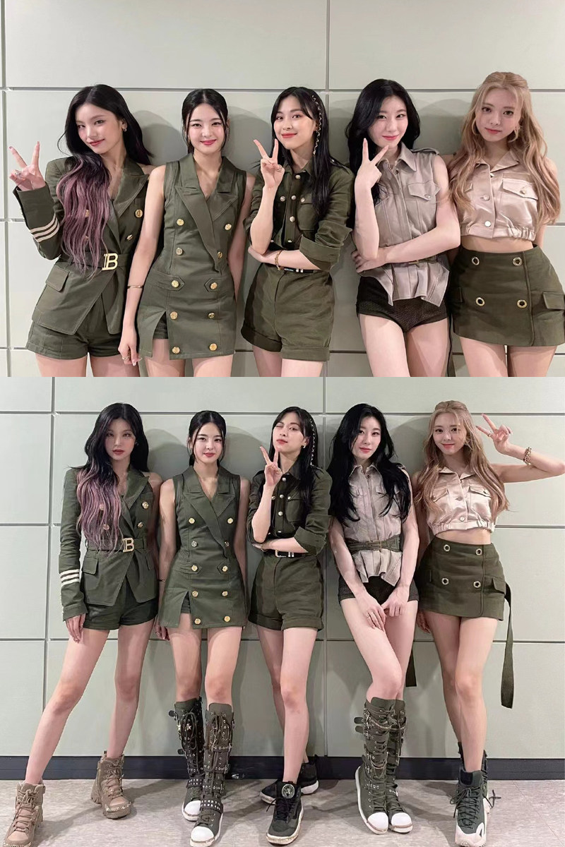 韩国女团itzy sneakers军装制服风舞台跳舞表演出服打歌服套装酷