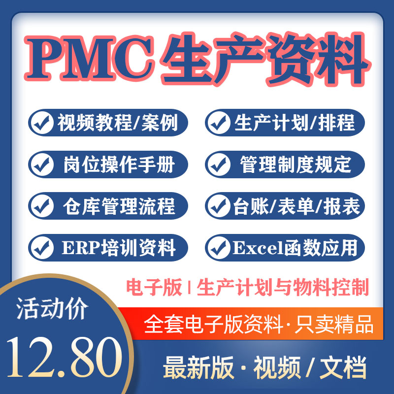 PMC生产计划与物料控制视频课程管理培训PPT仓库物料流程案例表格