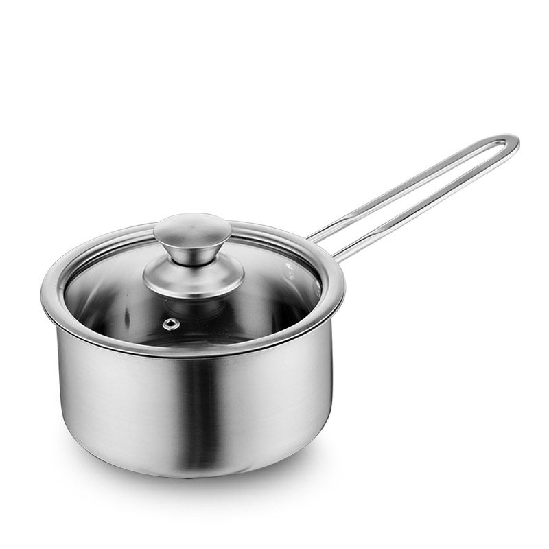 奶锅不粘锅不锈钢煮奶锅婴儿辅食锅热牛奶锅电磁炉用小奶锅
