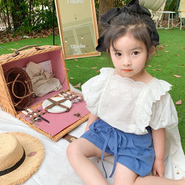 2020夏女童短袖衬衫儿童韩版洋气飞飞袖衬衫女宝宝蕾丝公主衬衫在类目 童装/婴儿装/亲子装, 衬衫中 - 来自Buy2taobao.com提供专业的淘宝代购服务