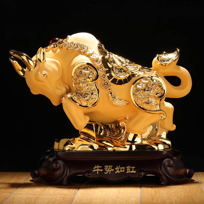 牛食凤禄阵摆件牛财通路阵金牛饰物牛形生肖牛吉祥物工艺品礼品