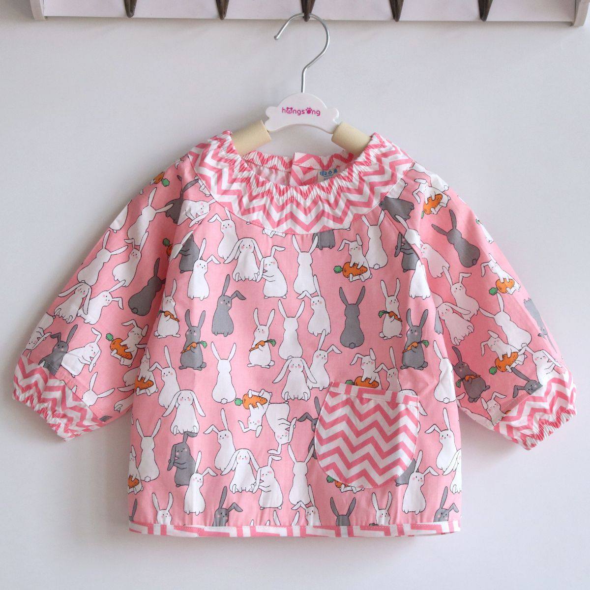 宝宝罩衣男童女孩纯棉防脏吃饭衣儿童长袖防水反穿罩衫婴幼儿护衣