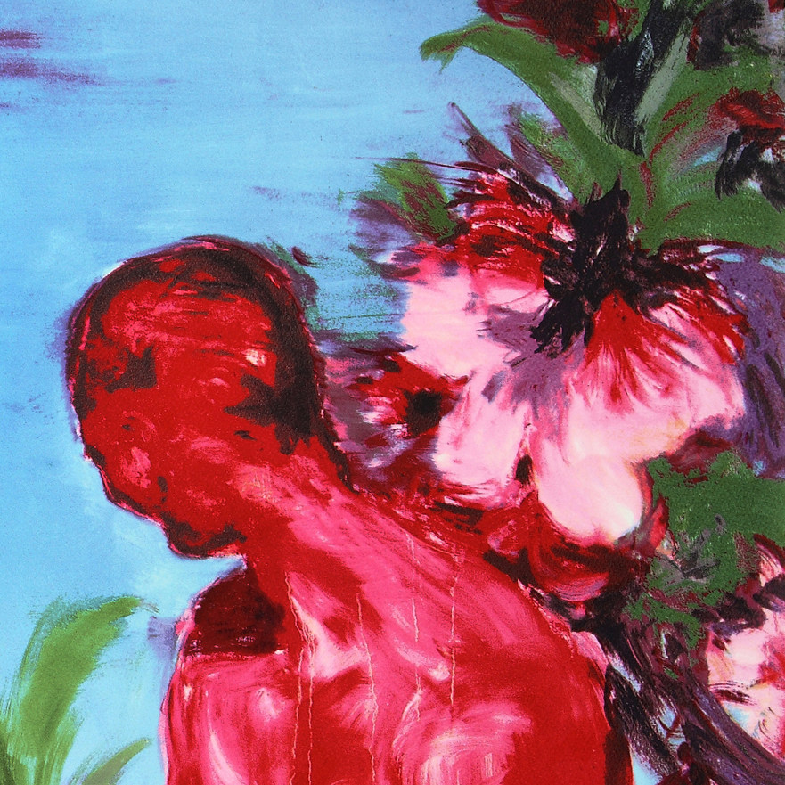 周春芽 签名限量版画《粉红色的桃花》 著名油画家