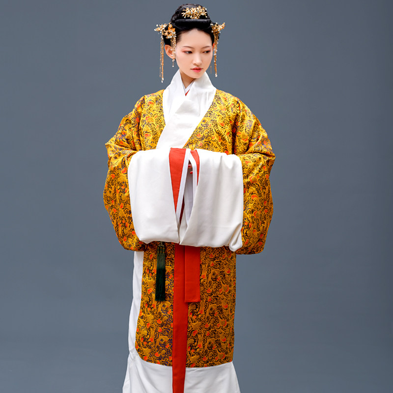 怀谷居汉服复原女款马王堆直裾袍定制中国风民族传统乘云纹包邮