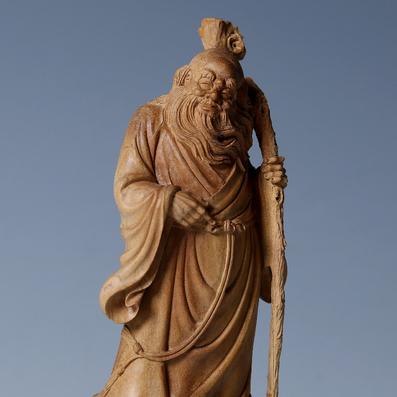 【王启瑞大师直供】《老子》檀香人物雕刻件