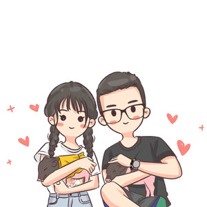 q版手绘头像蜡笔风可爱卡通情侣画像定制漫画人物真人照片转手绘