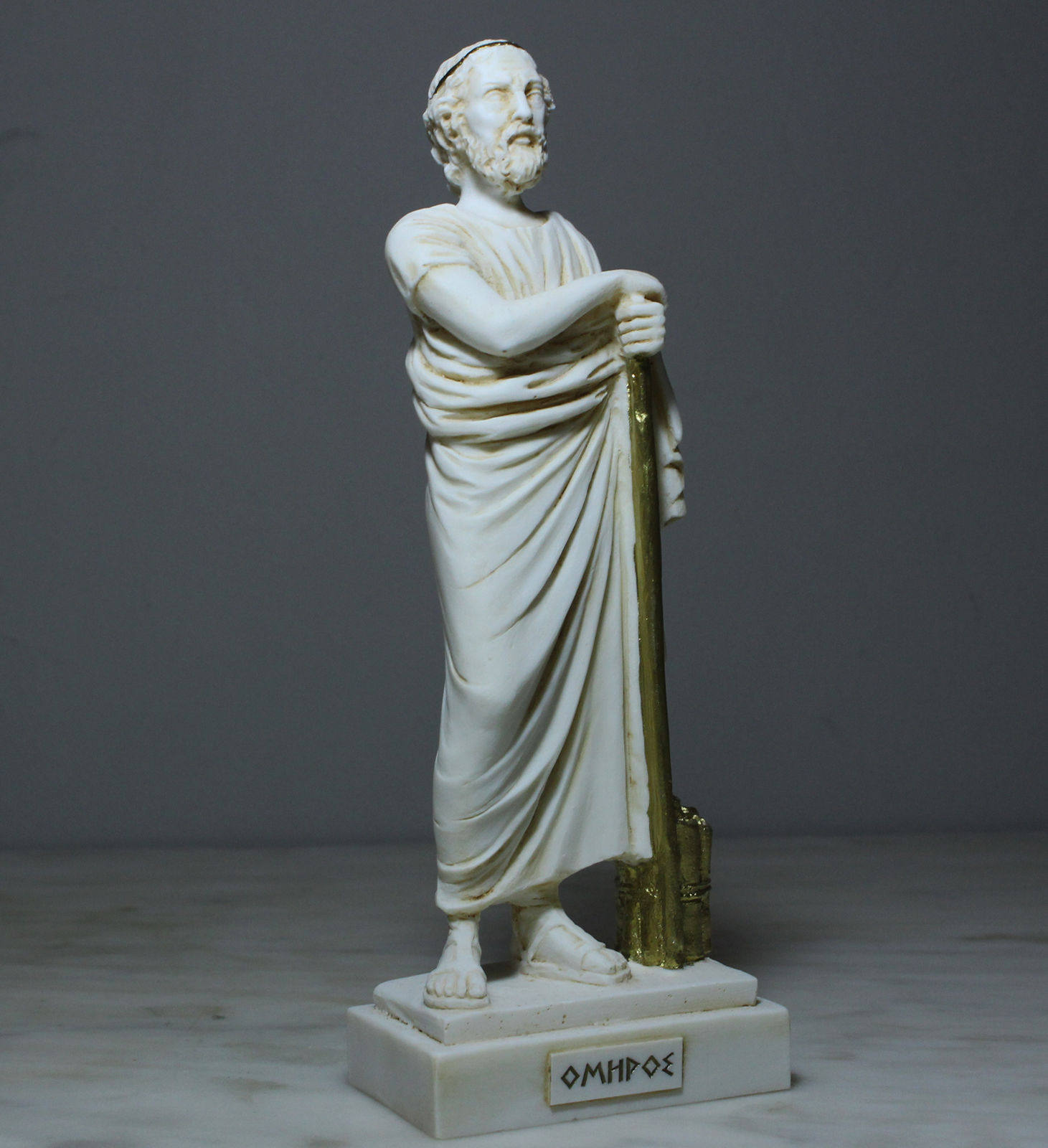 希腊诗人荷马伊利亚特特洛伊作家手工雕像雪花摆件