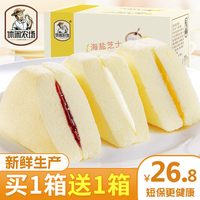 休闲农场三明治蒸蛋糕营养早餐夹心网红零食品整箱小面包小吃点心